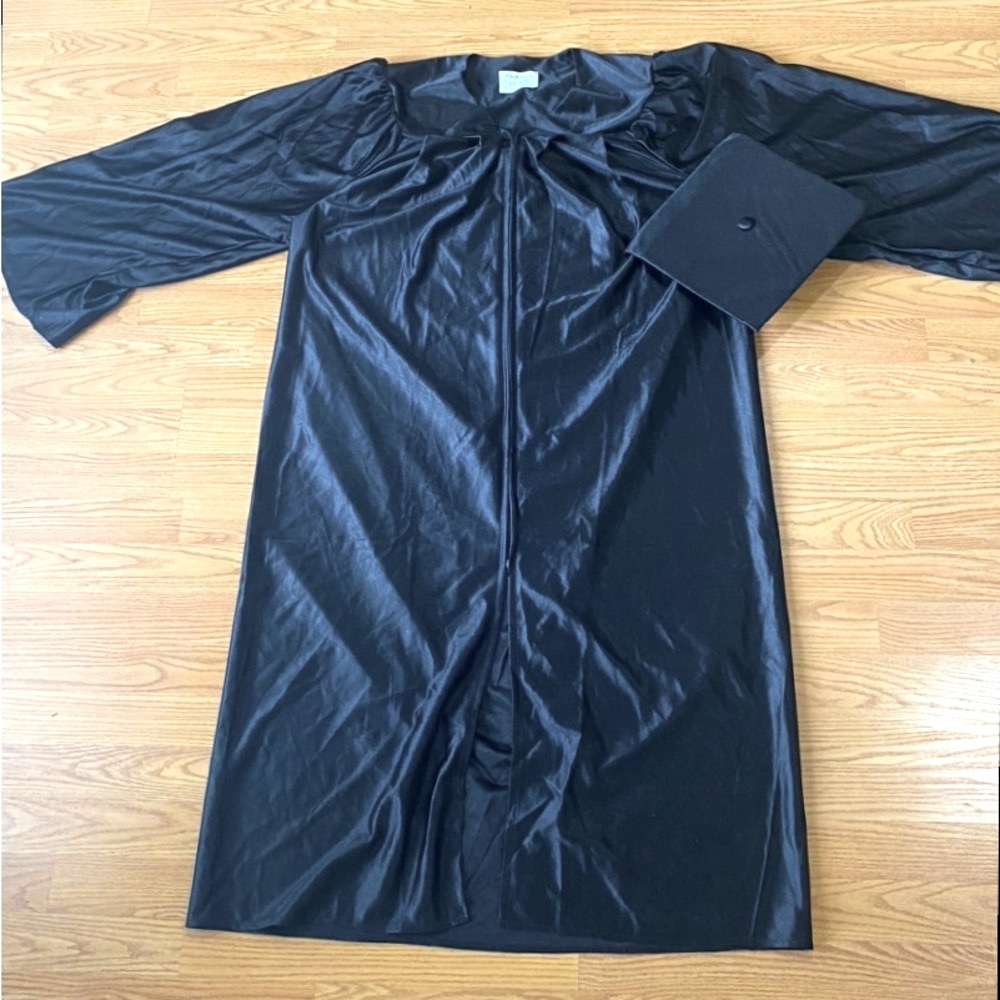 Graduation mall black cap and gown